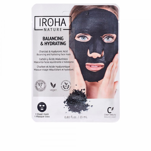 Masque visage en tissu détox-charbon Iroha