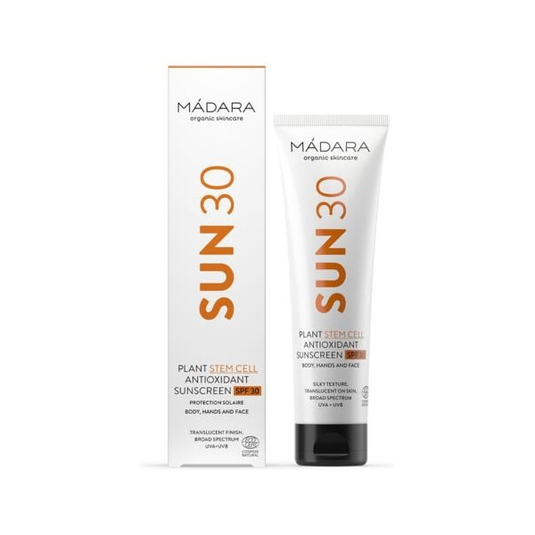 Plant stem cell antioxydant sunscreen Mádara