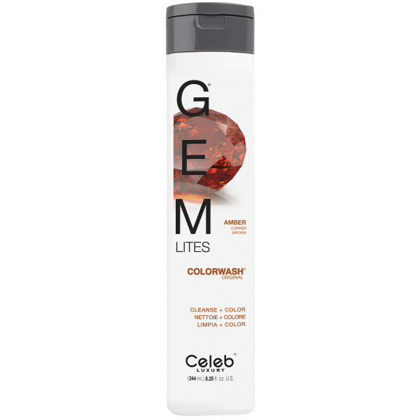 Gem Lites Colorwash Amber Copper Brown - Celeb Luxury Shampoo 244 Ml