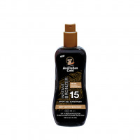 Sunscreen spray gel with instant bronzer