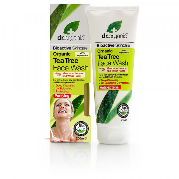 Bioactive Skincare Organic Tea Tree Face Wash - Dr. Organic Rensemiddel - Make-up Fjerner 200 Ml