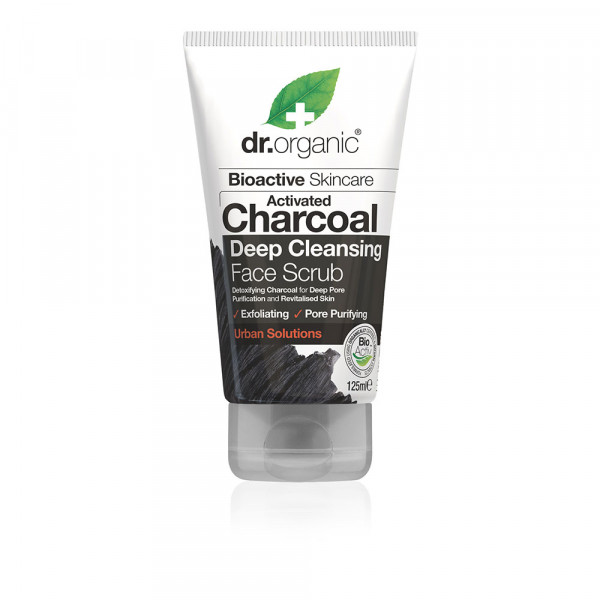 Bioactive Skincare Activated Charcoal Deep Cleansing Face Scrub - Dr. Organic Peeling Do Twarzy I środek Złuszczający 125 Ml