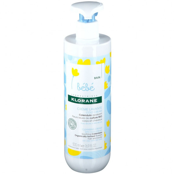 Klorane - Crème Lavante Cold Cream Calendula Apaisant 500ml Detergente - Struccante